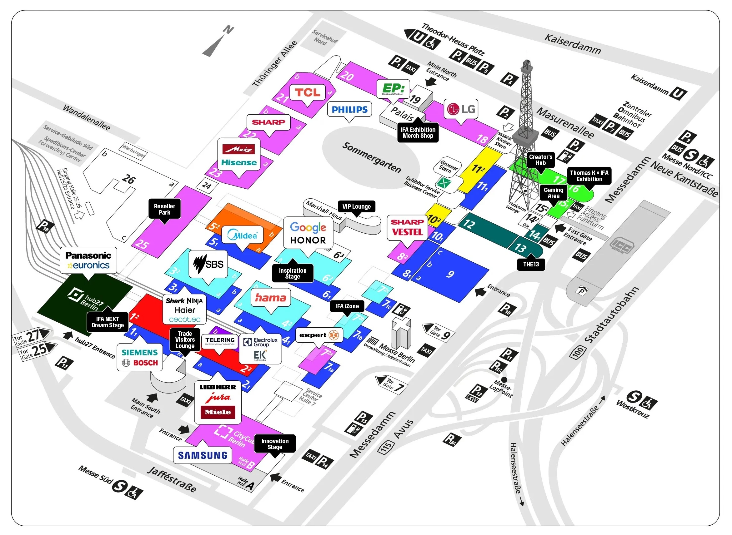 IFA 2024 site map for attendees, participants and exhibitors