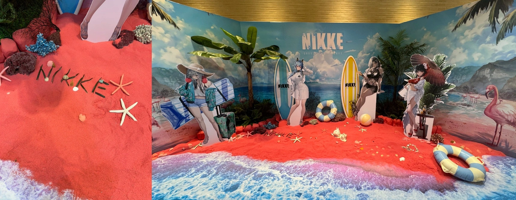 Nikke pop-up events in Seoul The Hyundai reddish colored beach sand