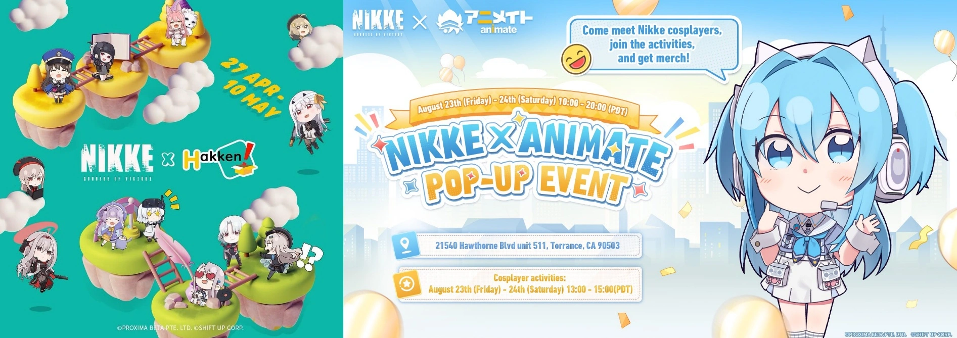 Nikke pop-up events with Hakken and Animate Los Angeles