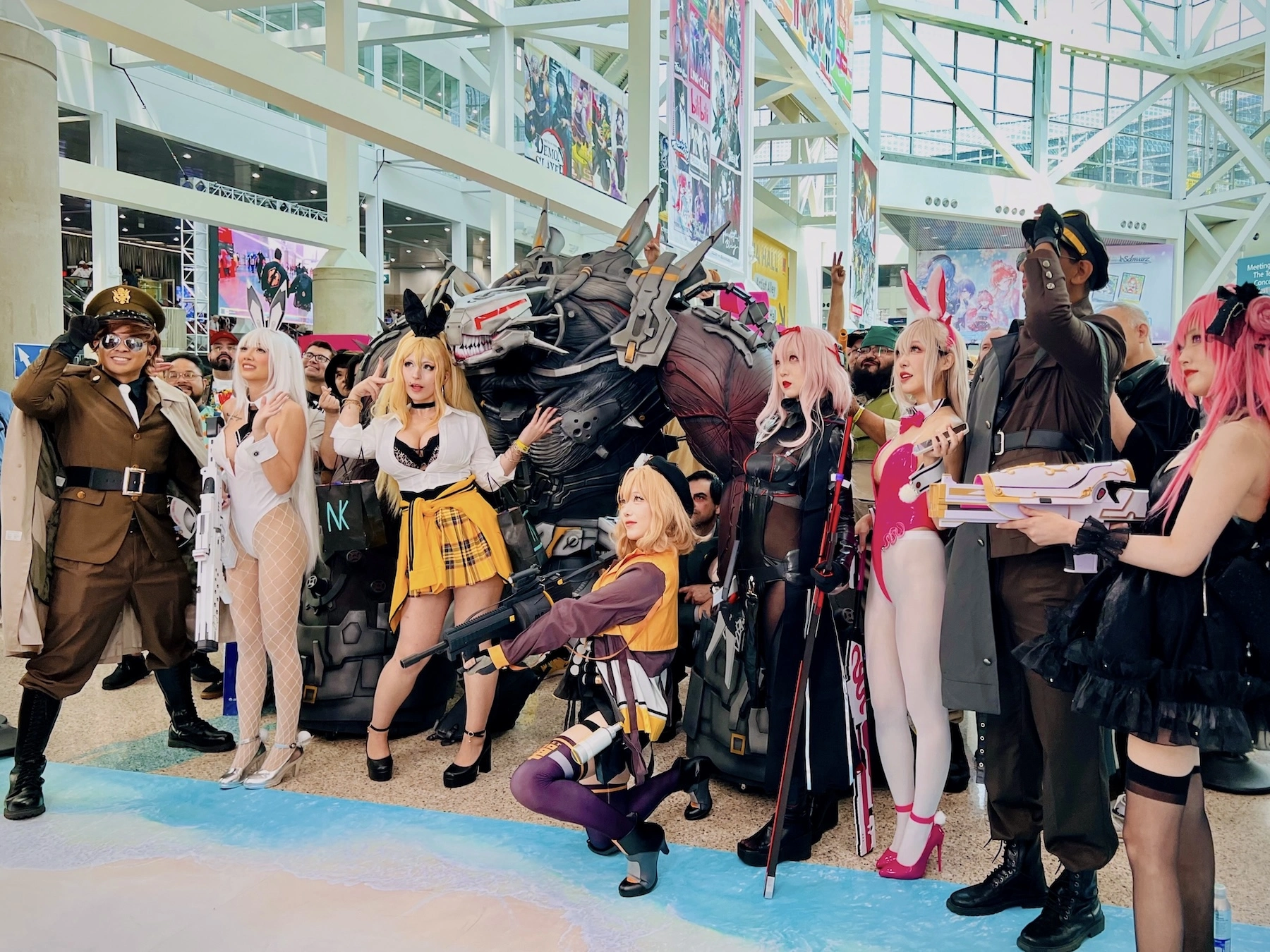 Anime Expo Cosplay: Nikke booth in the Exhibit Hall lobby