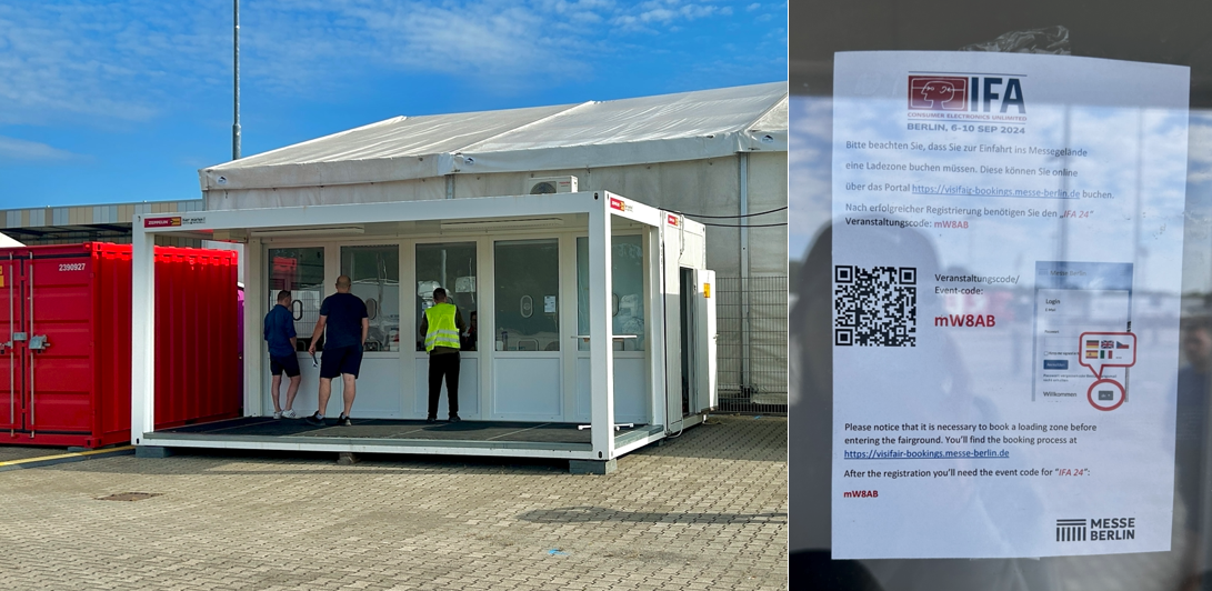 P18 zone parking ticket booth and QR information