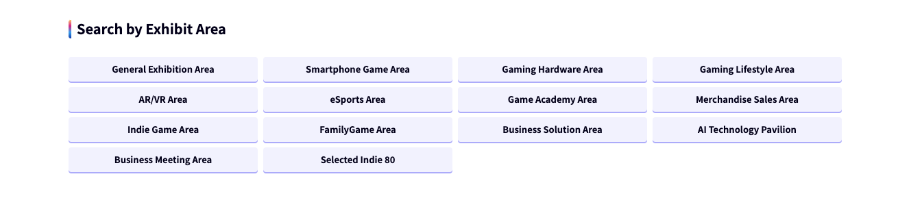 TGS companies by exhibit area