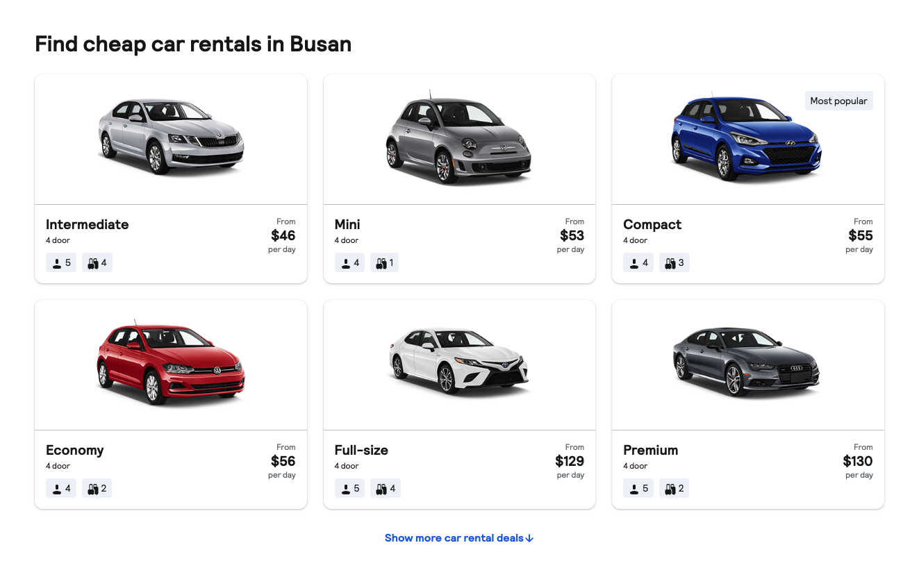 Find cheap car rentals in Busan by Skyscanner