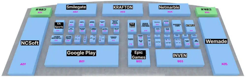 G-Star Korea booth location 1st exhibition hall - site plan