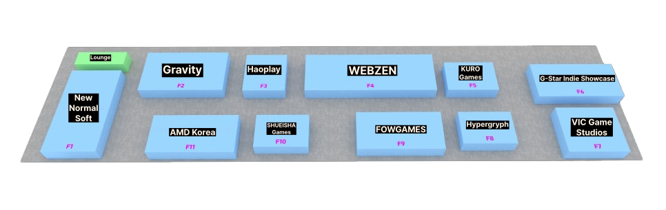 G-Star Korea booth location 2nd exhibition hall - site plan