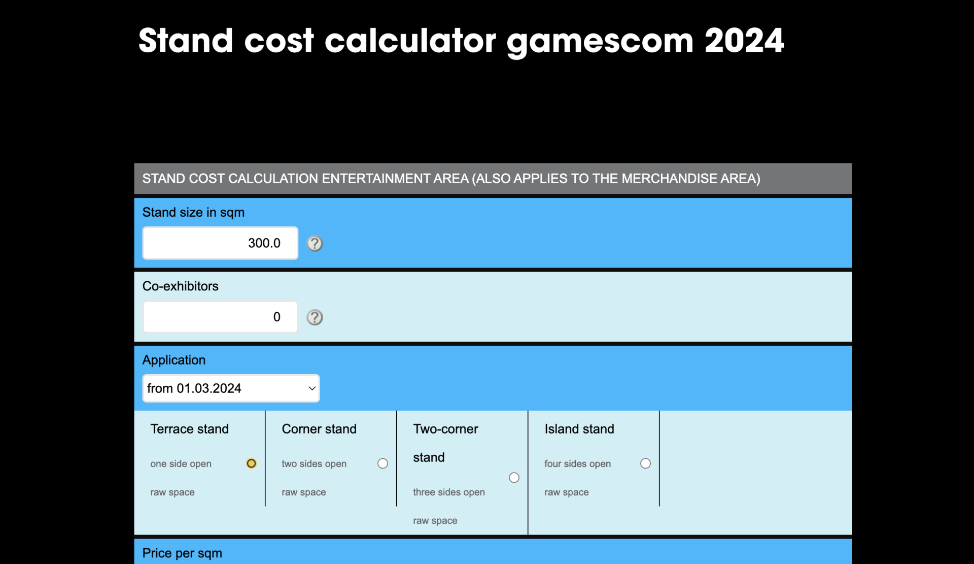 2024 Gamescom exhibitors guide booth price stand cost calculator